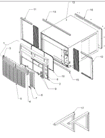 03 - Outercase, Curtains & Front Assy parts for Amana Air Conditioner RE18090C2DR REV / RE18090C2DR D from AppliancePartsPros.com