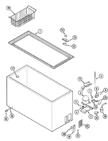 02 - Lid parts for Admiral Freezer RFCA220AAW from AppliancePartsPros.com