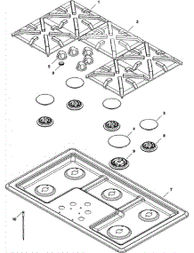 02 - Top Assembly parts for Jade Cooktop RJDG3610A from AppliancePartsPros.com