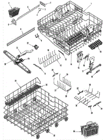 03 - Rail & Rack Assembly parts for Jade Dishwasher RJDW2481B from AppliancePartsPros.com