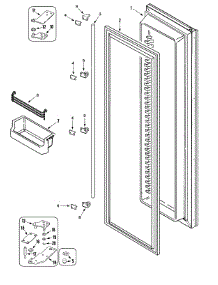 05 - Freezer Door (Rjrs4870a) parts for Jade Refrigerator RJRS4870A from AppliancePartsPros.com