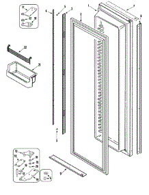05 - Freezer Door parts for Jade Refrigerator RJRS4871B from AppliancePartsPros.com