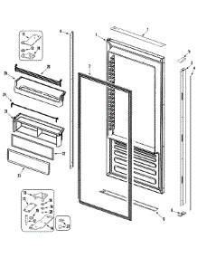 06 - Fresh Food Door parts for Jade Refrigerator RJRS4872B from AppliancePartsPros.com