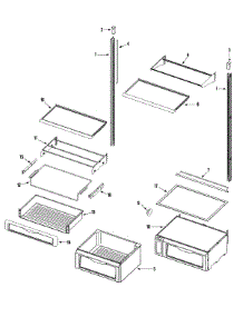 11 - Shelves & Accessories (Fresh Food) parts for Jade Refrigerator RJRS4881B from AppliancePartsPros.com