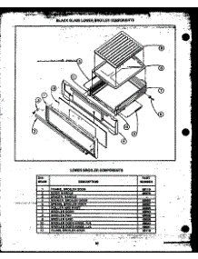 02 - Black Glass Lower Broiler Components parts for Amana Range RLA353 from AppliancePartsPros.com