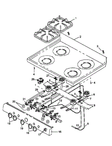 04 - Main Top, Open Top Burners parts for Amana Range RLN362UL / P1143178N L from AppliancePartsPros.com