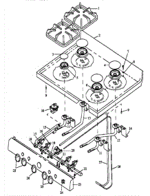 06 - Sealed Top Burner Assy parts for Amana Range RLN385UWW / P1142394NWW from AppliancePartsPros.com