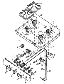 07 - Sealed Top Burner Assy parts for Amana Range RLN385UWW / P1143130NWW from AppliancePartsPros.com