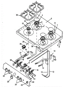 04 - Main Top Assy - Sealed Burners parts for Amana Range RLN385UWW / P1143501NWW from AppliancePartsPros.com