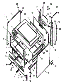 03 - Cabinet Assy parts for Amana Range RLS270UL / P1142924N from AppliancePartsPros.com