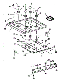 06 - Top Burner Assy parts for Amana Range RLS270UL / P1142924N from AppliancePartsPros.com