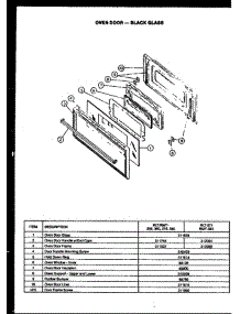 04 - Oven Door-Black Glass parts for Amana Range RLT-359 from AppliancePartsPros.com