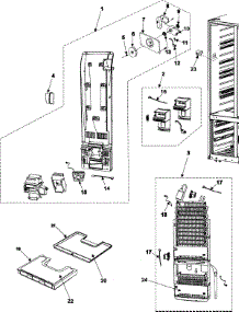 05 - Freezer Compartment parts for Samsung Refrigerator RM255BARB from AppliancePartsPros.com