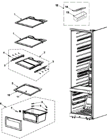 13 - Refrigerator Shelves parts for Samsung Refrigerator RM255LABP from AppliancePartsPros.com