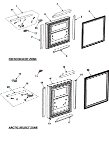 02 - Arctic / Fresh / Select Zone Doors parts for Samsung Refrigerator RM255LASH from AppliancePartsPros.com