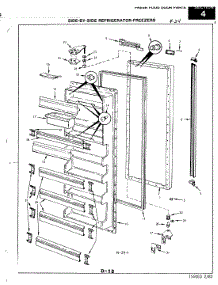 04 - Fresh Food Door parts for Magic Chef Refrigerator RNC20AA-3A / 3M51B from AppliancePartsPros.com