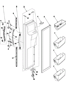 04 - Freezer Door parts for Samsung Refrigerator RS2533BB from AppliancePartsPros.com