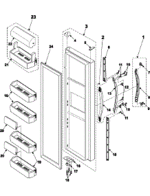 11 - Refrigerator Door parts for Samsung Refrigerator RS2534BB from AppliancePartsPros.com