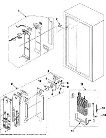 03 - Freezer Compartment parts for Samsung Refrigerator RS253BABB from AppliancePartsPros.com