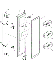 04 - Freezer Door parts for Samsung Refrigerator RS253BASB from AppliancePartsPros.com