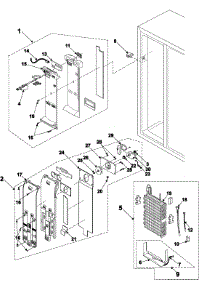 03 - Freezer Compartment parts for Samsung Refrigerator RS2545SH from AppliancePartsPros.com