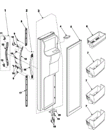 04 - Freezer Door parts for Samsung Refrigerator RS2545SH from AppliancePartsPros.com