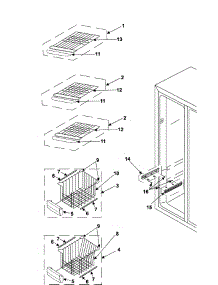05 - Freezer Shelves parts for Samsung Refrigerator RS2545SH from AppliancePartsPros.com