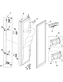 04 - Freezer Door parts for Samsung Refrigerator RS255BABB from AppliancePartsPros.com