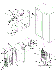 03 - Freezer Compartment parts for Samsung Refrigerator RS255BAWW from AppliancePartsPros.com