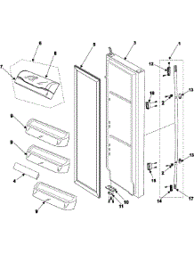 11 - Refrigerator Door parts for Samsung Refrigerator RS255BAWW from AppliancePartsPros.com