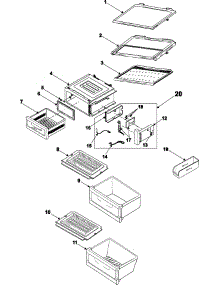 12 - Refrigerator Shelves parts for Samsung Refrigerator RS2578WW from AppliancePartsPros.com