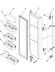 11 - Refrigerator Door parts for Samsung Refrigerator RS257BARB from AppliancePartsPros.com