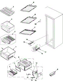 12 - Refrigerator Shelves parts for Samsung Refrigerator RS257BARB from AppliancePartsPros.com