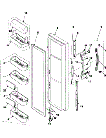 11 - Refrigerator Door parts for Samsung Refrigerator RS2622SW/XAA from AppliancePartsPros.com