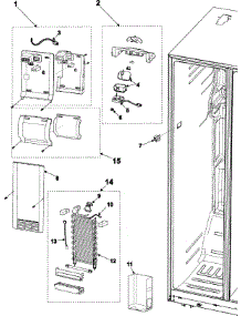 03 - Freezer Compartment parts for Samsung Refrigerator RS2623BB from AppliancePartsPros.com