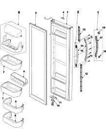 11 - Refrigerator Door parts for Samsung Refrigerator RS2623WW from AppliancePartsPros.com