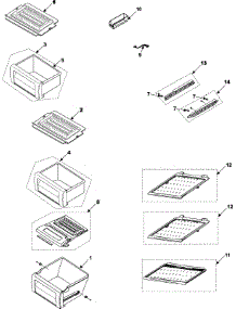 12 - Refrigerator Shelves parts for Samsung Refrigerator RS265LAWP from AppliancePartsPros.com