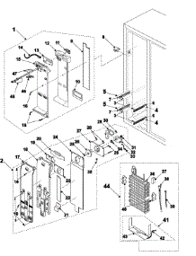 03 - Freezer Compartment parts for Samsung Refrigerator RS2666SW from AppliancePartsPros.com