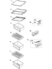 12 - Refrigerator Shelves parts for Samsung Refrigerator RS2666SW from AppliancePartsPros.com