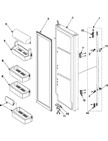 11 - Refrigerator Door parts for Samsung Refrigerator RS269LARS from AppliancePartsPros.com