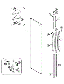 03 - Freezer Outer Door parts for Hoover Refrigerator RSBS20010 from AppliancePartsPros.com