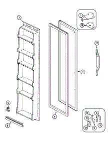 02 - Freezer Door parts for Admiral Refrigerator RSCA207AAM from AppliancePartsPros.com