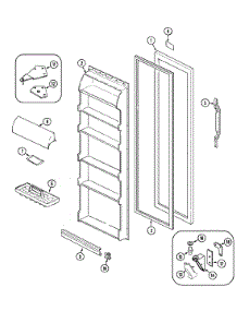 04 - Fresh Food Door parts for Admiral Refrigerator RSCA207AAM from AppliancePartsPros.com