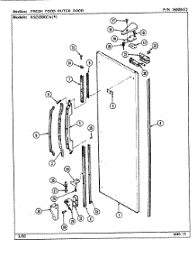 05 - Fresh Food Outer Door parts for Maytag Refrigerator RSD2000CAE / DM05A from AppliancePartsPros.com