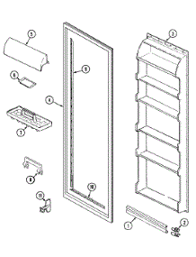 05 - Fresh Food Inner Door parts for Admiral Refrigerator RSD2050AGE from AppliancePartsPros.com