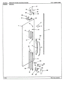 07 - Fresh Food Outer Door parts for Maytag Refrigerator RSD20A / BM05A from AppliancePartsPros.com