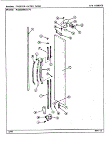 03 - Freezer Outer Door parts for Maytag Refrigerator RSD2200CAL / DM12A from AppliancePartsPros.com