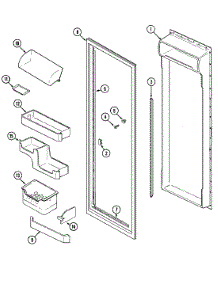 05 - Fresh Food Inner Door parts for Maytag Refrigerator RSD2200EAM from AppliancePartsPros.com