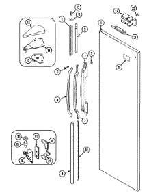 06 - Fresh Food Outer Door parts for Admiral Refrigerator RSD2200EKE from AppliancePartsPros.com
