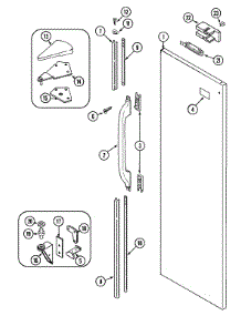 06 - Fresh Food Outer Door parts for Maytag Refrigerator RSD2400EAE from AppliancePartsPros.com